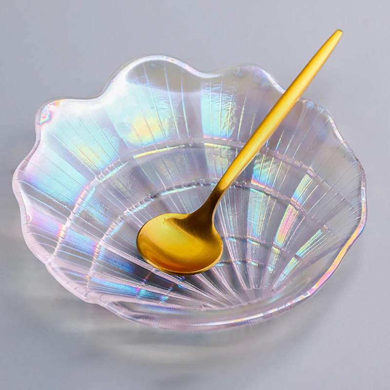 Household Glass Plate Colorful Jewelry Storage Tray Creative Shell Shape Snack Fruit Plate Rainbow Breakfast Cake Dishes 1pcs
Household Glass Plate Colorful Jewelry Storage Tray Creative Shell Shape Snack Fruit Plate Rainbow Breakfast Cake Dishes 1pcs