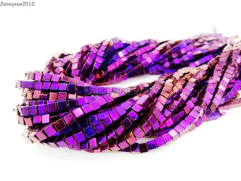 Natural Hematite Healing Gems Stones Square Cube 3mm Beads Non Magnetic Metallic Purple 15.5'' Jewelry Making 10 Strands/Pack 
Natural Hematite Healing Gems Stones Square Cube 3mm Beads Non Magnetic Metallic Purple 15.5'' Jewelry Making 10 Strands/Pack