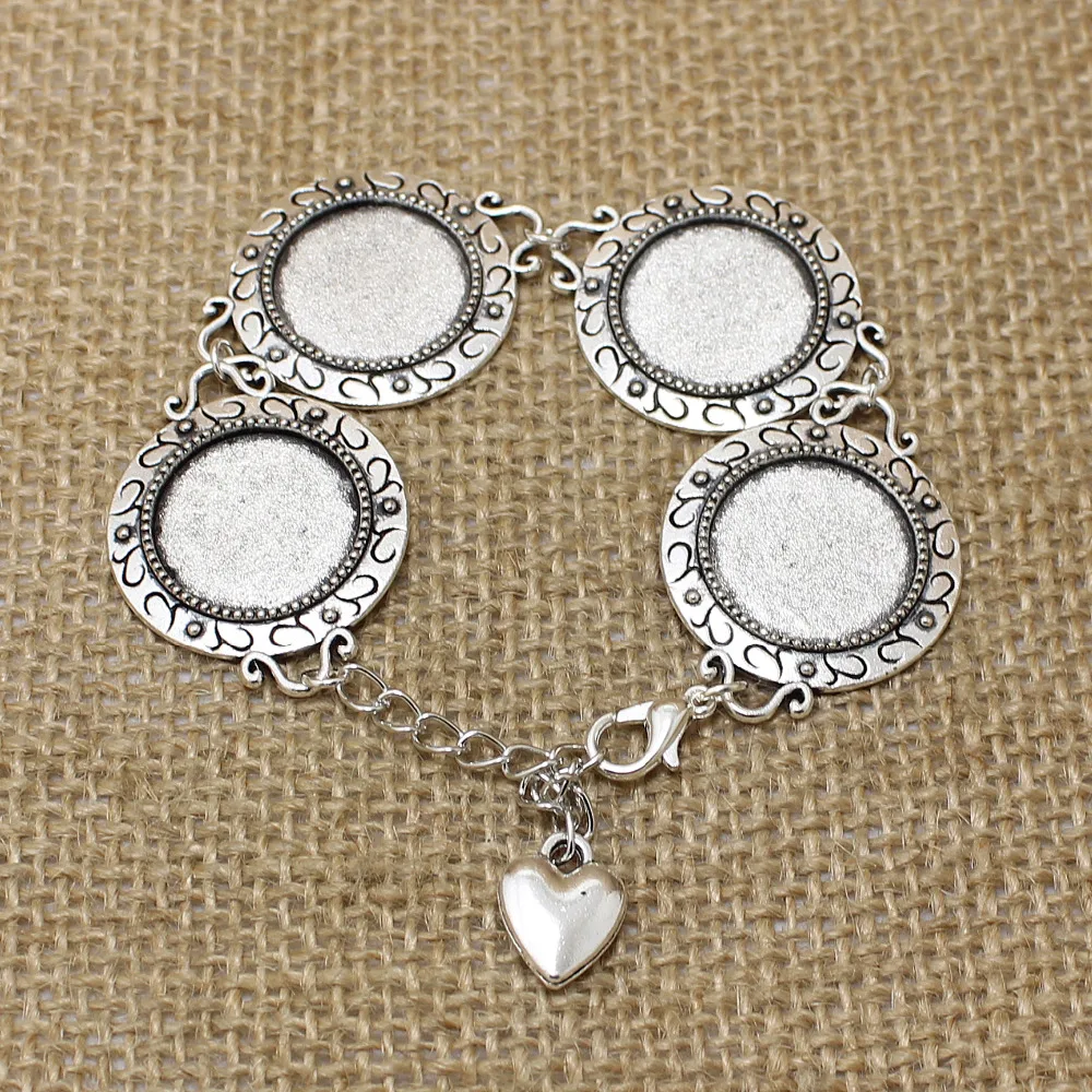 3pcs length 21cm (Fit 18mm DIA) Vintage Silver Metal Zinc Alloy Bracelet Cabochon Setting Jewelry Blank Hearts Bracelets T0556
3pcs length 21cm (Fit 18mm DIA) Vintage Silver Metal Zinc Alloy Bracelet Cabochon Setting Jewelry Blank Hearts Bracelets T0556