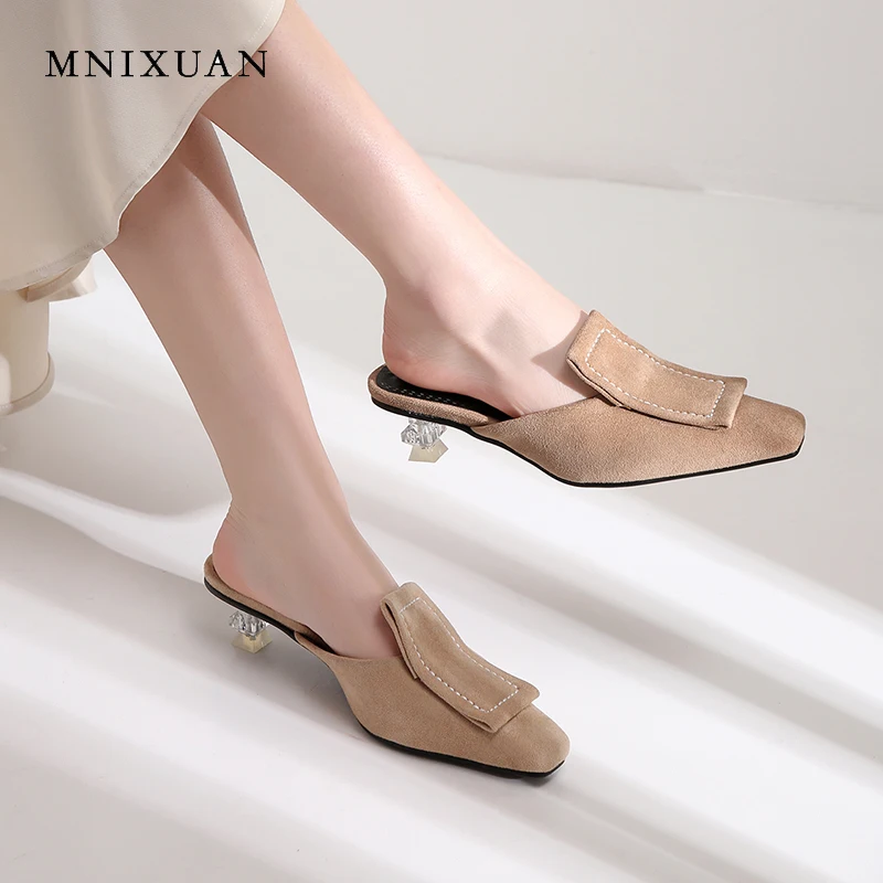 MNIXUAN/Новая модная летняя обувь женские мюли туфли лодочки Новинка весны 2019