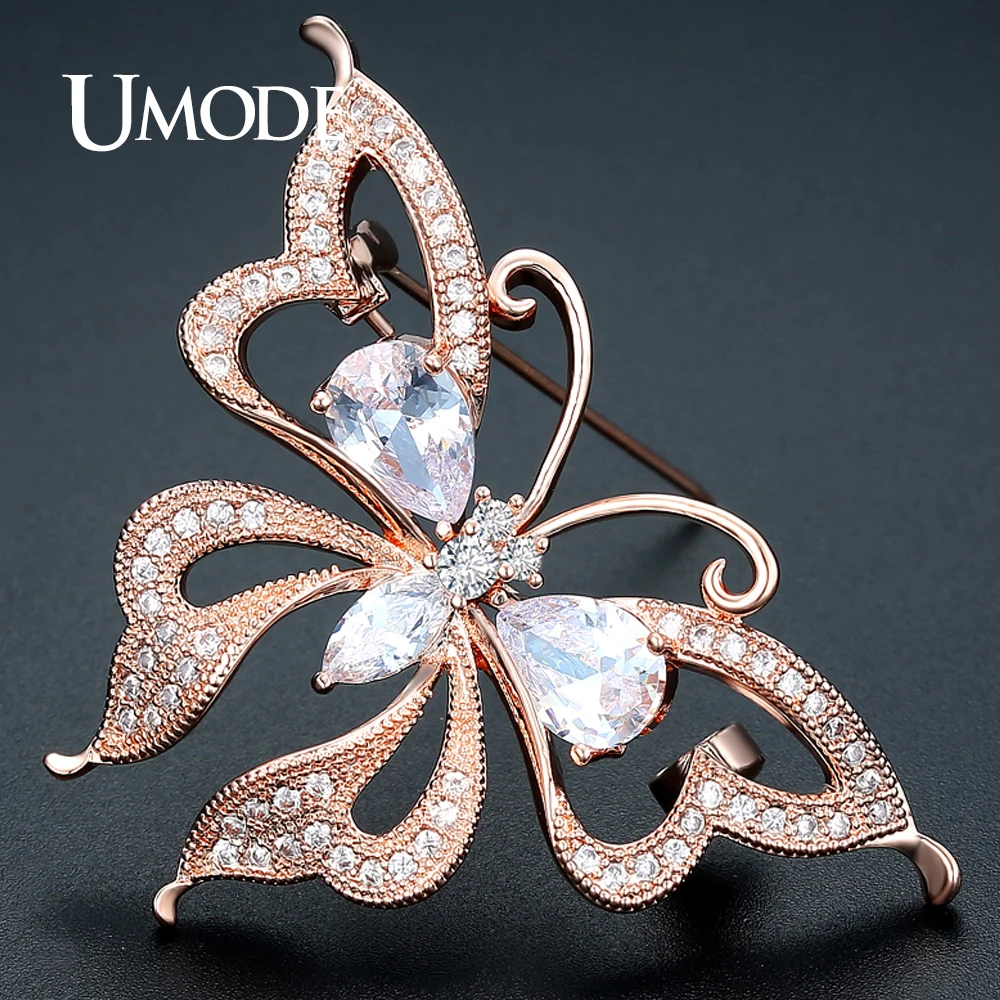 UMODE New Fashion Jewelry Luxury Large CZ Crystal Butterfly Shape Brooches for Women Rose Gold Color Broches Femininos AUX0021A
UMODE New Fashion Jewelry Luxury Large CZ Crystal Butterfly Shape Brooches for Women Rose Gold Color Broches Femininos AUX0021A