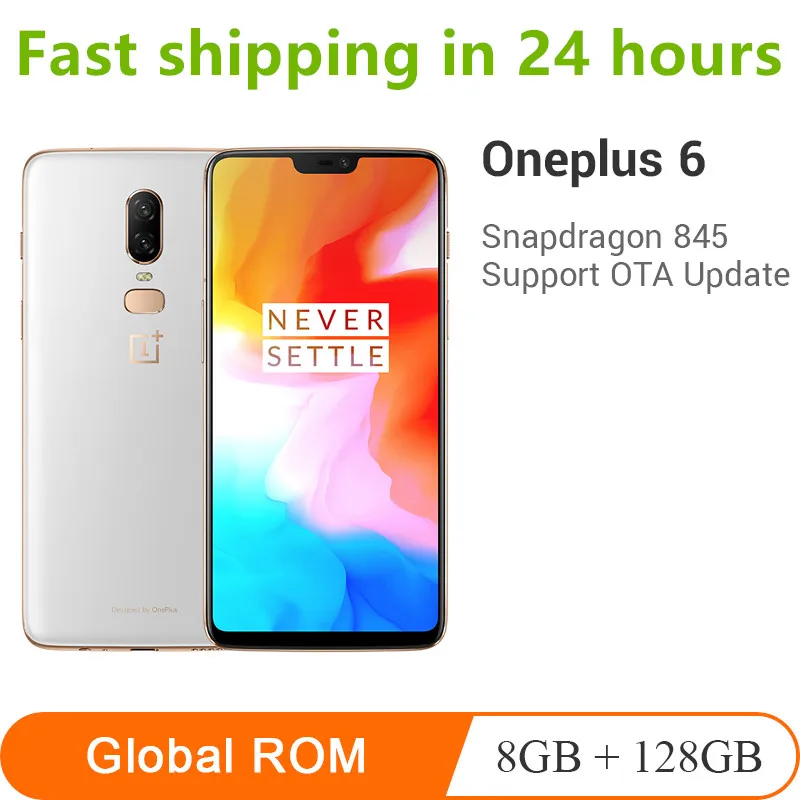Original OnePlus 6 8GB 128GB Snapdragon 845 Octa Core AI Dual Camera 20MP+16MP Face ID Unlock Android 8 Smartphone Mobile phone
Original OnePlus 6 8GB 128GB Snapdragon 845 Octa Core AI Dual Camera 20MP+16MP Face ID Unlock Android 8 Smartphone Mobile phone