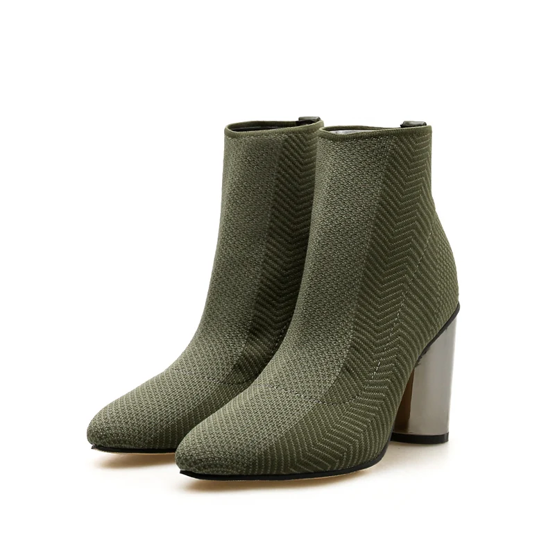 High Quality Woman Boots Shoes Fashion Square Heels Autumn Stretch Knitting Women Ankle Boots Elegant Office shoes Black Boots
High Quality Woman Boots Shoes Fashion Square Heels Autumn Stretch Knitting Women Ankle Boots Elegant Office shoes Black Boots