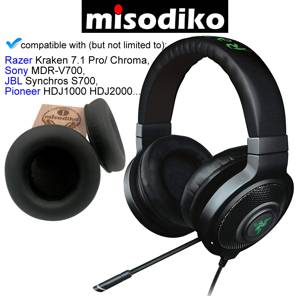 Запасные амбушюры misodiko для Razer Kraken 7 1 Chroma Sony JBL Synchros S700 Pioneer HDJ1000 HDJ2000|Аксессуары