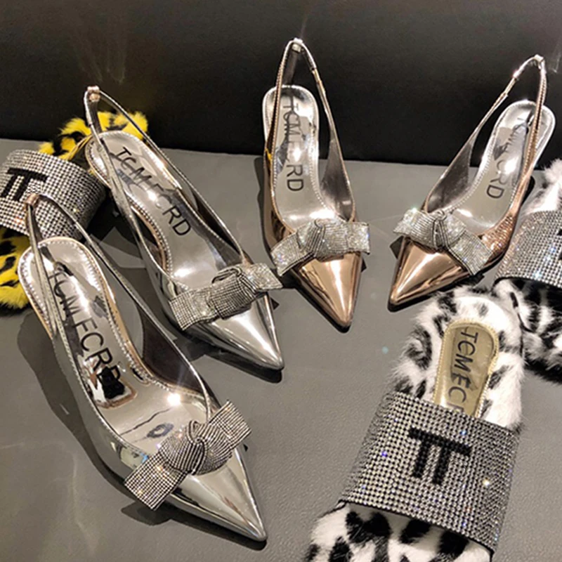 Sandals 2019 new summer silver rhinestone pointed high heels fine with color matching shallow mouth bow shoes women
Sandals 2019 new summer silver rhinestone pointed high heels fine with color matching shallow mouth bow shoes women