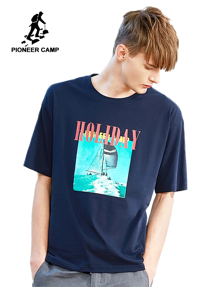 Pioneer camp new short sleeve t shirt mens brand clothing sailboat print t-shirt men pure cotton quality tshirts male ADT801091
Pioneer camp new short sleeve t shirt mens brand clothing sailboat print t-shirt men pure cotton quality tshirts male ADT801091