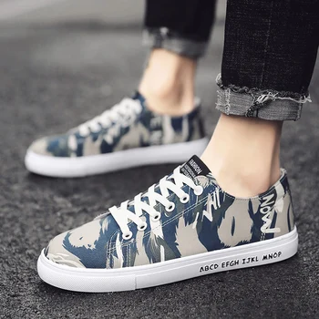 New Men Canvas Shoes 2019 Casual Vulcanized Camouflage Shoes Male Fashion Breathable Lace-up Flats Sneakers Men Chaussure Homme
New Men Canvas Shoes 2019 Casual Vulcanized Camouflage Shoes Male Fashion Breathable Lace-up Flats Sneakers Men Chaussure Homme