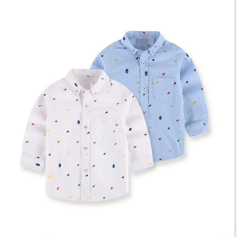 Children's wear shirts printed cotton Oxford spinning boys long sleeve shirt The children's shirts FMA3003