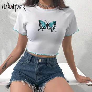 Waatfaak Summer Cotton Short Sleeve T Shirt Basic White Tee Shirt Women Butterfly Casual Fashion Crop Top Shirt Harajuku Tshirt
Waatfaak Summer Cotton Short Sleeve T Shirt Basic White Tee Shirt Women Butterfly Casual Fashion Crop Top Shirt Harajuku Tshirt