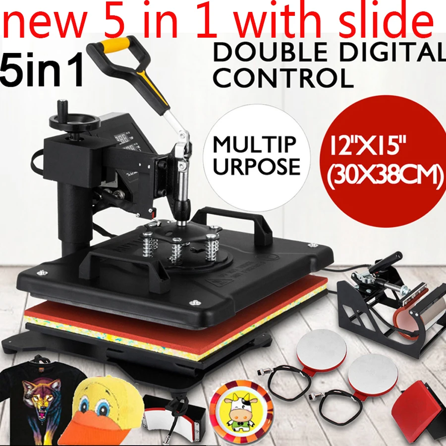free ship NEW 5 IN 1 Combo sublimation Heat Press Machine Sublimation Heat press Printer for t shirt/cap/plate/mug/phone case
free ship NEW 5 IN 1 Combo sublimation Heat Press Machine Sublimation Heat press Printer for t shirt/cap/plate/mug/phone case