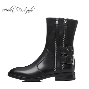 Fashion women's shoes in winter 2019 zipper buckle round toe women's boots black leather leisure metal decoration ankle boots 41
Fashion women's shoes in winter 2019 zipper buckle round toe women's boots black leather leisure metal decoration ankle boots 41