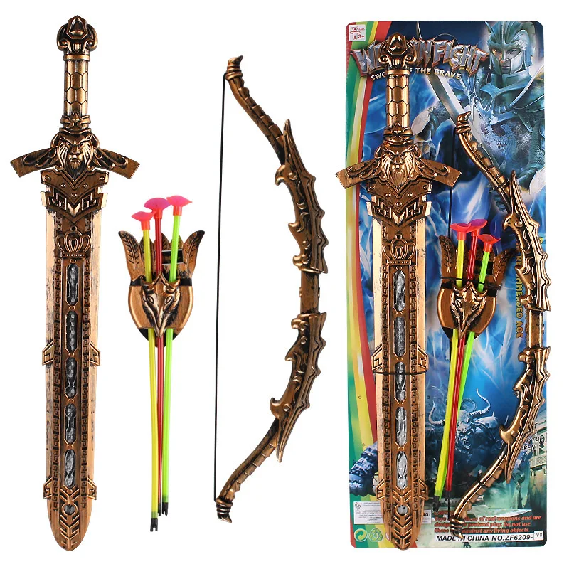 Bronze Weapon Set Simulation Bow Sword Arrow Combination Creative Model Children's Toys Weapons Cosplay Sword Knight 1554
Bronze Weapon Set Simulation Bow Sword Arrow Combination Creative Model Children's Toys Weapons Cosplay Sword Knight 1554