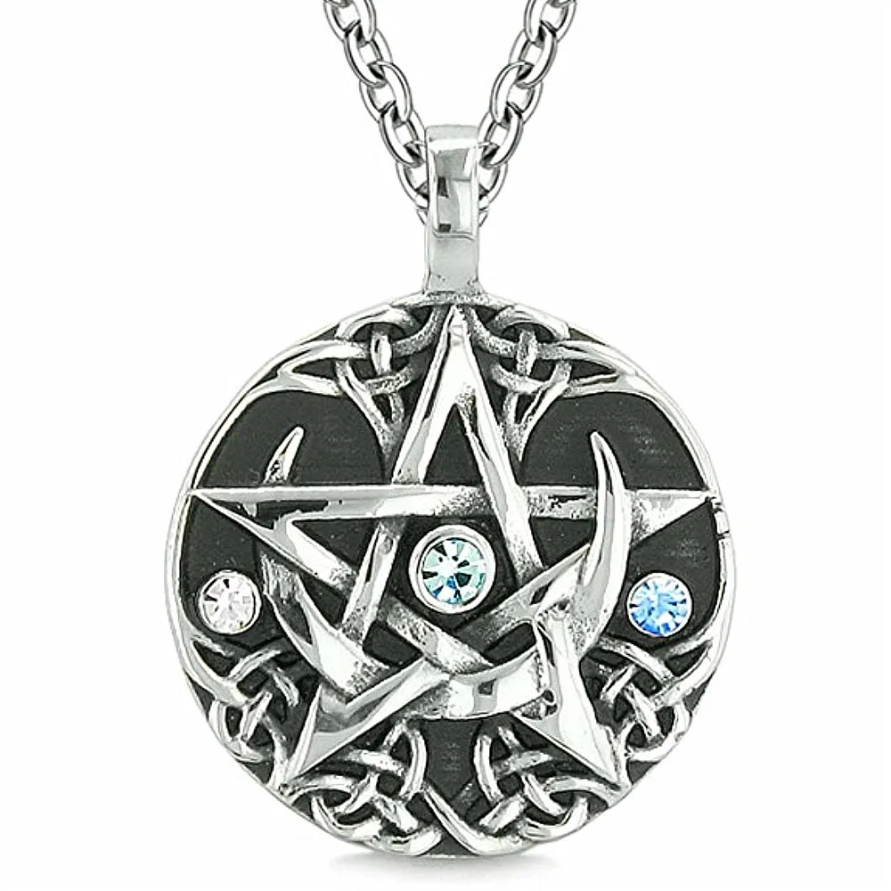 Custom Design Accept Dropship Fashion Trendy Crystal Wiccan Pagan Magic Star Pentacle Pentagram Pewter Pendant Necklaces
Custom Design Accept Dropship Fashion Trendy Crystal Wiccan Pagan Magic Star Pentacle Pentagram Pewter Pendant Necklaces