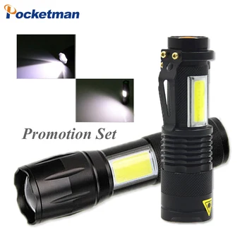 2pcs Set!Tactical Flashlight T6+Q5 COB LED Flash Light Aluminum Waterproof Zoomable Torch Mini Penlight Lantern For Camping
2pcs Set!Tactical Flashlight T6+Q5 COB LED Flash Light Aluminum Waterproof Zoomable Torch Mini Penlight Lantern For Camping