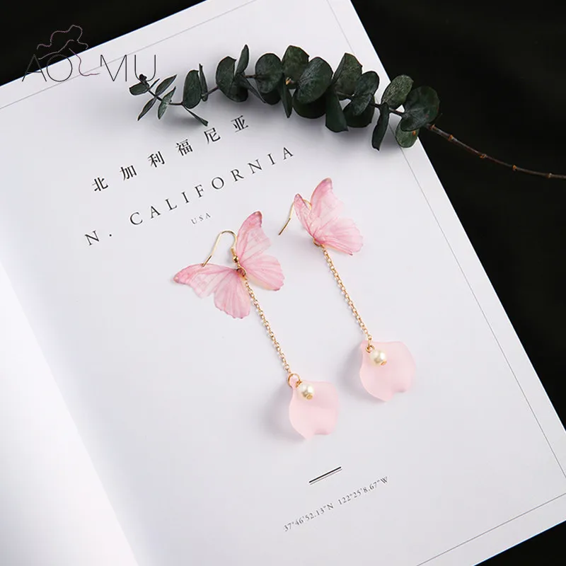 AOMU 2017 Pink Butterfly Wings Shells Drop Earrings for Women Elegant BohemianTassel Dangle Earings Jewlry Fashion Brinco Girls
AOMU 2017 Pink Butterfly Wings Shells Drop Earrings for Women Elegant BohemianTassel Dangle Earings Jewlry Fashion Brinco Girls