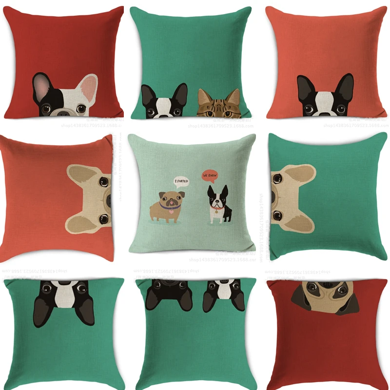 Animal French Bulldog Pillow Case Pug Dog Pillowcase Christmas Pillow Case Home Pillow Cotton Linen Euro Decorative Pillows
Animal French Bulldog Pillow Case Pug Dog Pillowcase Christmas Pillow Case Home Pillow Cotton Linen Euro Decorative Pillows