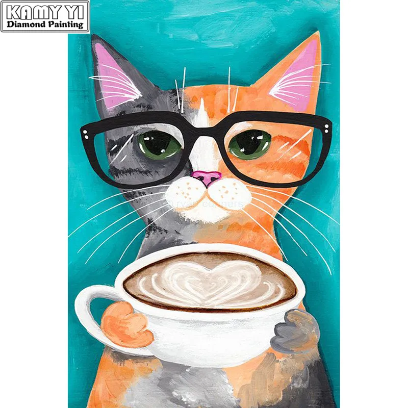 5D DIY Full Square Diamond Painting Cross Stitch "coffee Cat 3" 3D Diamond Embroidery Rhinestone Mosaic Home Decor Gift 
5D DIY Full Square Diamond Painting Cross Stitch "coffee Cat 3" 3D Diamond Embroidery Rhinestone Mosaic Home Decor Gift