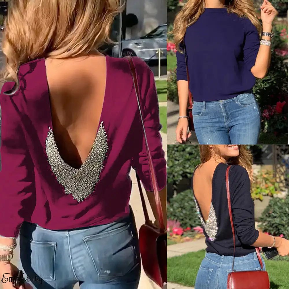 2019 New Style Fashion Hot Lady Women Winter Glitter Sequin Raglan Sleeve Casual Backless Blouse Tops
2019 New Style Fashion Hot Lady Women Winter Glitter Sequin Raglan Sleeve Casual Backless Blouse Tops