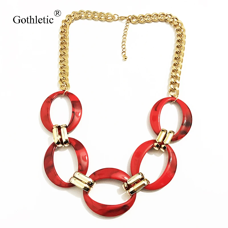 Gothletic Big Red Resin Link Collar Statement Necklaces & Pendants for Women Fashion Jewelry 2019 NEW 
Gothletic Big Red Resin Link Collar Statement Necklaces & Pendants for Women Fashion Jewelry 2019 NEW