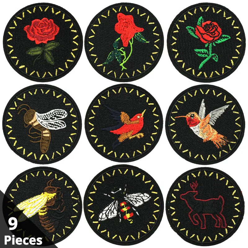 Iron on Patches Sewing Embroidered Applique for Jacket Clothes Stickers Badge DIY Apparel Accessories Round Black Rose Bird Bee
Iron on Patches Sewing Embroidered Applique for Jacket Clothes Stickers Badge DIY Apparel Accessories Round Black Rose Bird Bee