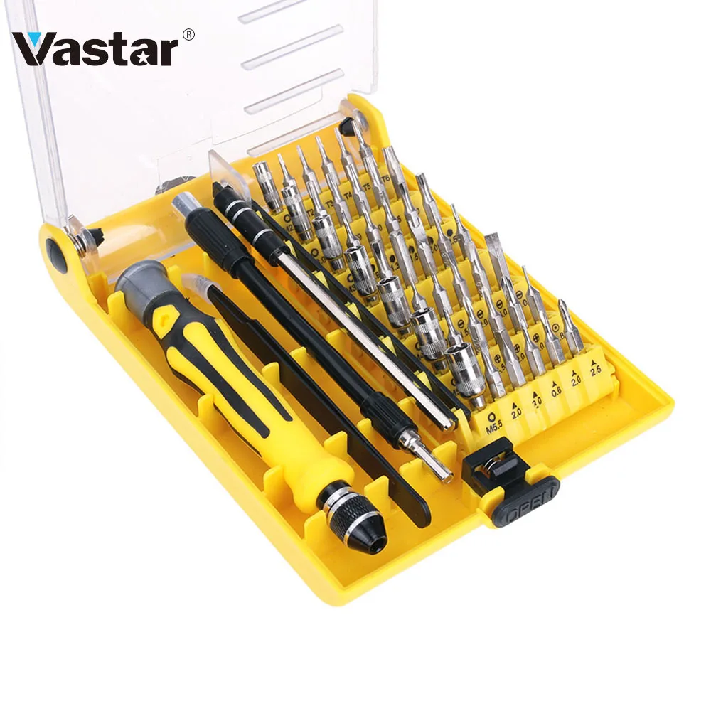 46 in 1 Magnetic Screwdriver Set Precision Screw Driver Repair Tools Screwdrivers for Phone PC with Tweezer or Flexible Rod
46 in 1 Magnetic Screwdriver Set Precision Screw Driver Repair Tools Screwdrivers for Phone PC with Tweezer or Flexible Rod
