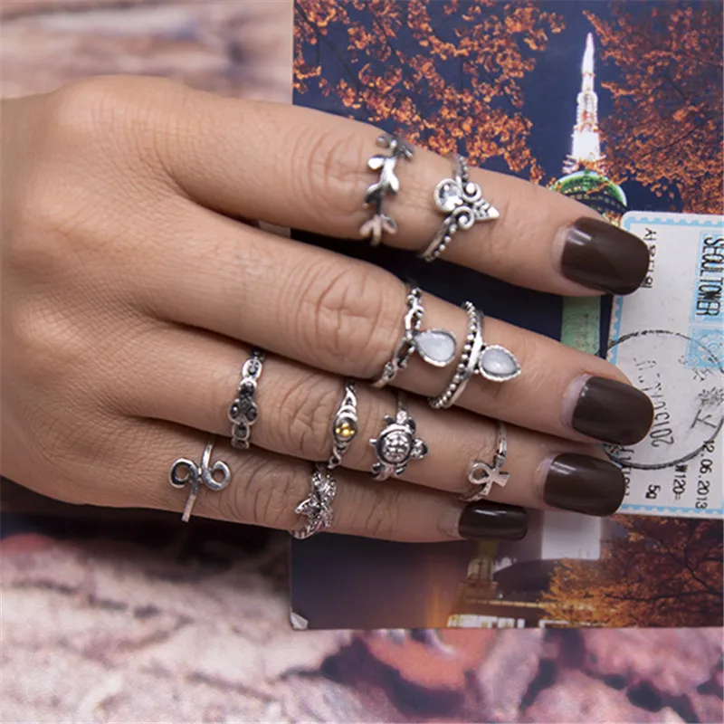 10 Pcs/Set Boho Vintage Cute Turtle Ring Set Opening Rings Midi Finger Rings For Women Bohemian Jewelry 1467
10 Pcs/Set Boho Vintage Cute Turtle Ring Set Opening Rings Midi Finger Rings For Women Bohemian Jewelry 1467