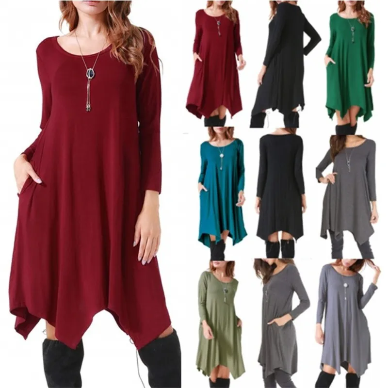 High Quality Autumn Winter Warm Dress Women Long sleeve Solid Loose Casual Dresses Female Irregular Cotton Midi Dress Vestidos
High Quality Autumn Winter Warm Dress Women Long sleeve Solid Loose Casual Dresses Female Irregular Cotton Midi Dress Vestidos