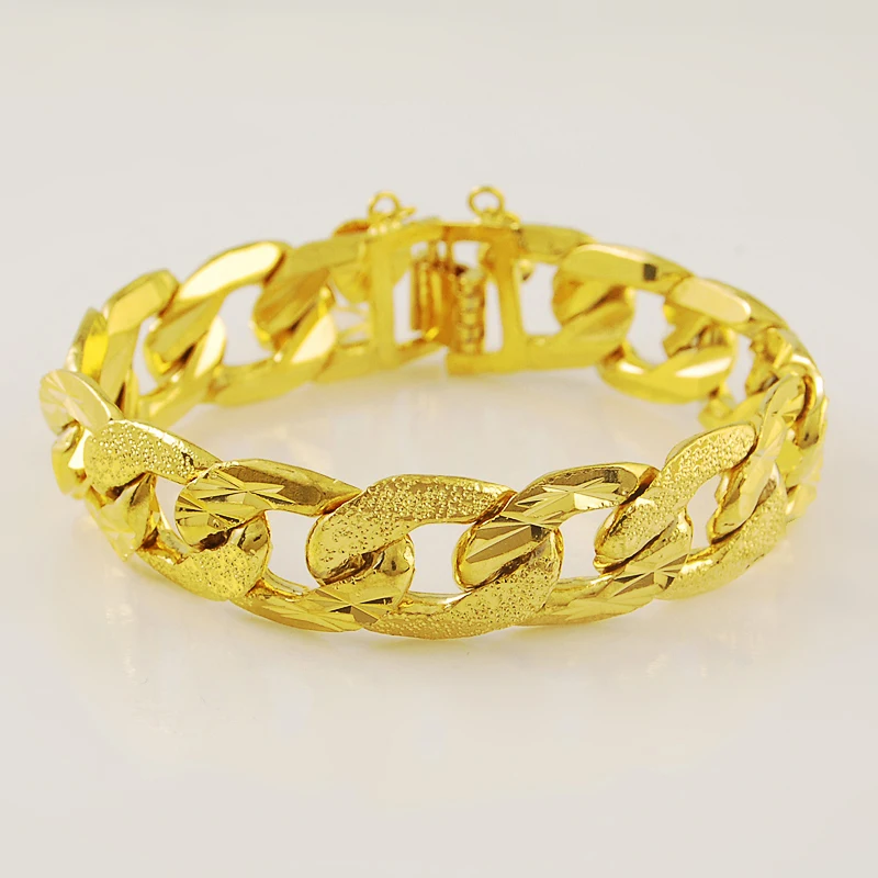 Fashion Exquisite Charm 24K Gold Plating Gold Link Chain Yellow Gold Color Bracelet for Men Women Trendy Party Jewelry Gift
Fashion Exquisite Charm 24K Gold Plating Gold Link Chain Yellow Gold Color Bracelet for Men Women Trendy Party Jewelry Gift