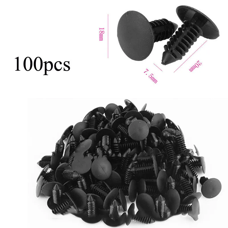 Door Rivet Black Nylon 100pcs Truck Hole Plastic Push Car Rivets Clip Universal 7.5mm Replacement High Quality
Door Rivet Black Nylon 100pcs Truck Hole Plastic Push Car Rivets Clip Universal 7.5mm Replacement High Quality