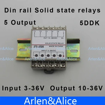 

5DDK 5 Channel Din rail SSR quintuplicate five input 3~36VDC output 10~36VDC single phase DC solid state relay