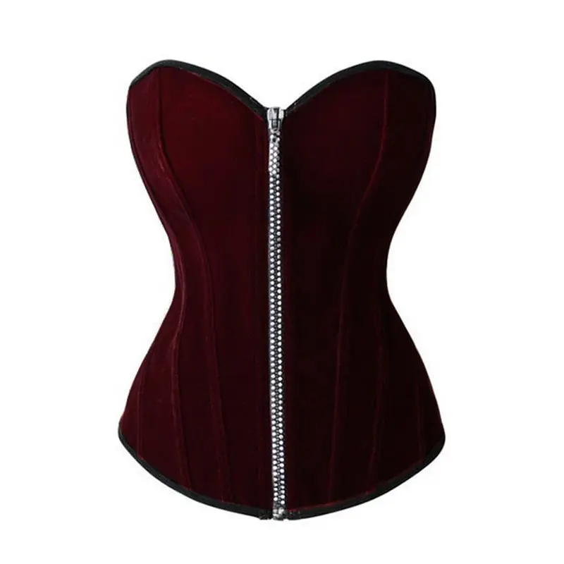 Women Bustier Corset Sexy Body Shaping Vintage Zipper Overbust Purple Gothic Corselet Lace Up Tight Underwear Ladies Red Corsets
Women Bustier Corset Sexy Body Shaping Vintage Zipper Overbust Purple Gothic Corselet Lace Up Tight Underwear Ladies Red Corsets