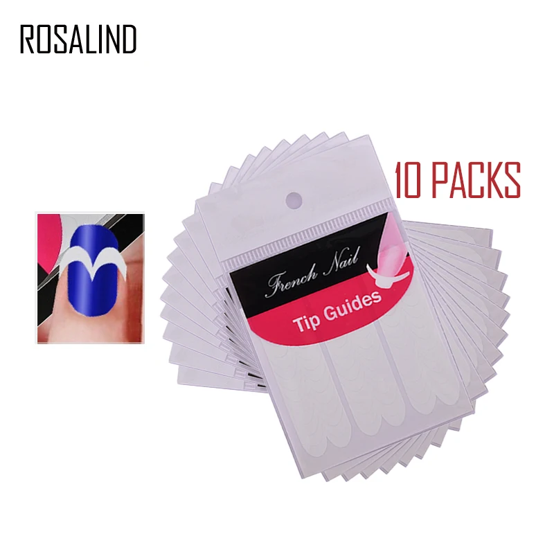 ROSALIND 10 шт./партия маникюр Дизайн ногтей DIY Французский направляющие наклейка и