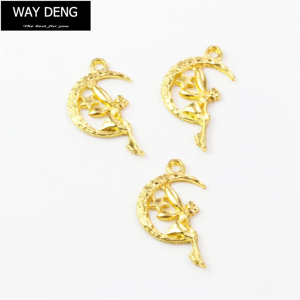 Pack of 40 Golden Metal Alloy Moon Fairy Angel Charms 25x15 MM Earring Necklace Pendant Findings DIY Jewelry Making Accessories
Pack of 40 Golden Metal Alloy Moon Fairy Angel Charms 25x15 MM Earring Necklace Pendant Findings DIY Jewelry Making Accessories