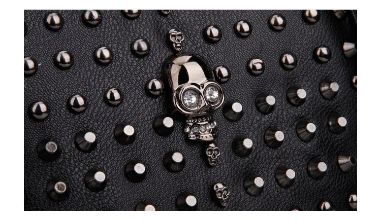 Fashion Women Skull Messenger Bag Shoulder Rivet Mini Flap Cross Body PU Leather Luxury Designer Famous Brand Women Handbags (9)