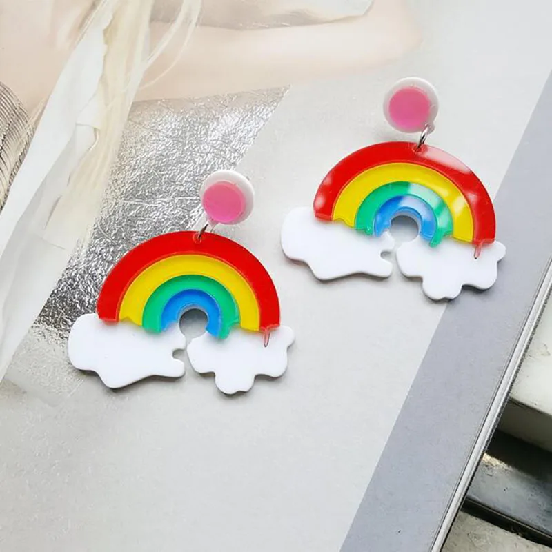 European Fashion Personality Women Night Club Earrings Accessories Big Acrylic Rainbow Earrings Rainbow For Party Jewelry
European Fashion Personality Women Night Club Earrings Accessories Big Acrylic Rainbow Earrings Rainbow For Party Jewelry