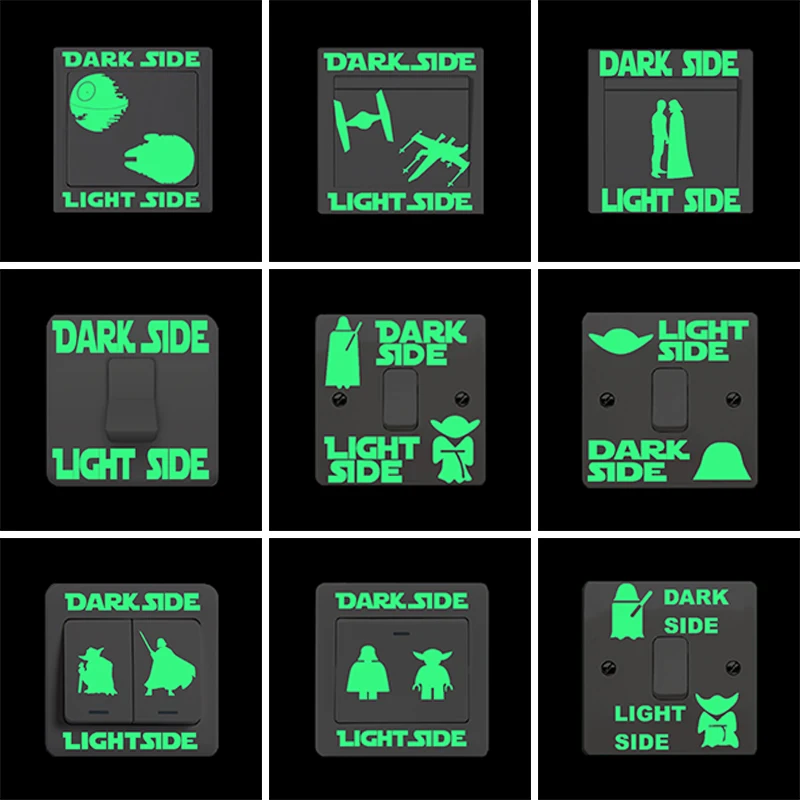 Star Wars Dark Side Light Side Luminous Switch Sticker Cartoon Glow in the Dark Wall Stickers for Kids Rooms Bedroom Home Decor
Star Wars Dark Side Light Side Luminous Switch Sticker Cartoon Glow in the Dark Wall Stickers for Kids Rooms Bedroom Home Decor