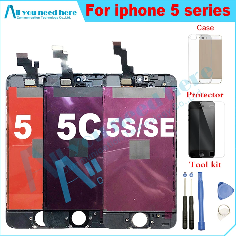 factory lcd screen for iphone 5 iphone 5c screen iphone 5s se lcd touch screen digitizer assembly black white+glass+case+tool
factory lcd screen for iphone 5 iphone 5c screen iphone 5s se lcd touch screen digitizer assembly black white+glass+case+tool
