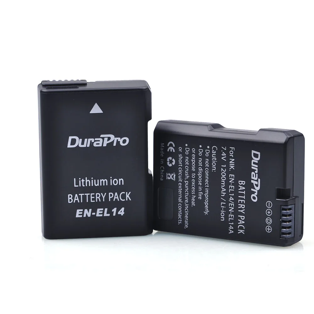 DuraPro 2x EN-EL14 EN EL14 EN-EL14a Lithium Rechargeable Battery Pack for Nikon P7800 P7000 D5500 D5300 D5200 D3200 D5600,D3400
DuraPro 2x EN-EL14 EN EL14 EN-EL14a Lithium Rechargeable Battery Pack for Nikon P7800 P7000 D5500 D5300 D5200 D3200 D5600,D3400