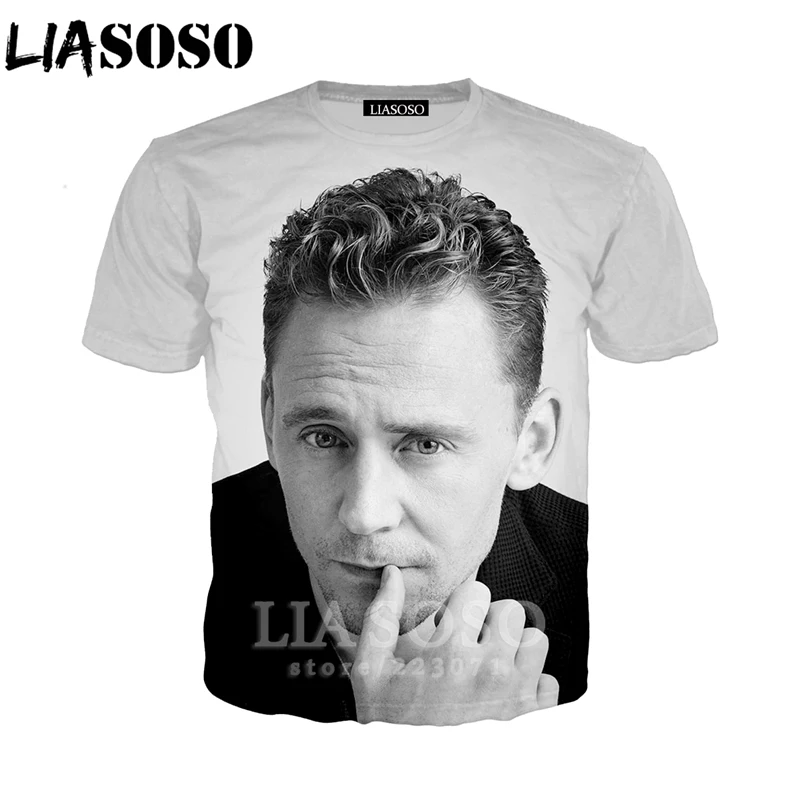 

LIASOSO Summer Men Women 3D Print Celebrity Tom Hiddleston Loki T Shirt Fashion Short Sleeve Sweatshirt Harajuku Pullover B058-2