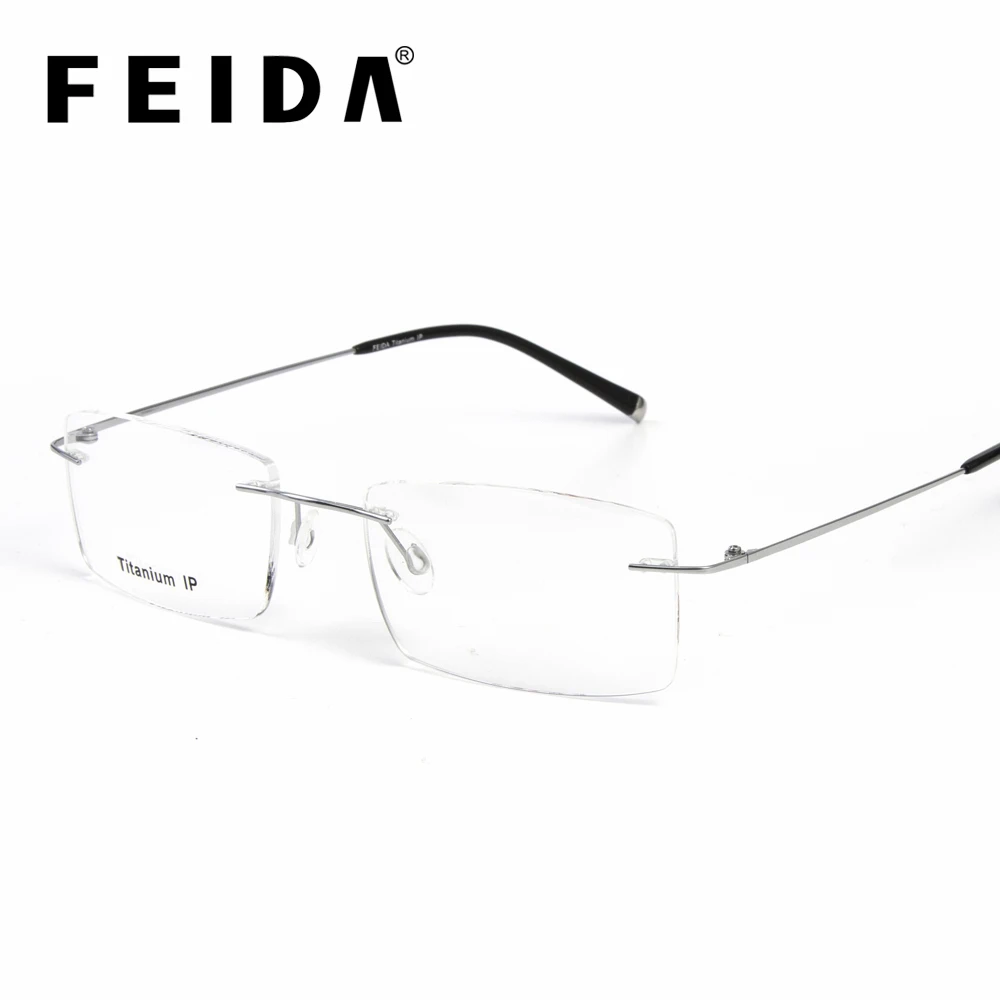 Rimless Pure Titanium Eyeglasses Frame Super Lightweighted Flexible Titanium Temple Legs Optical Glasses Spectacles FEIDA
Rimless Pure Titanium Eyeglasses Frame Super Lightweighted Flexible Titanium Temple Legs Optical Glasses Spectacles FEIDA