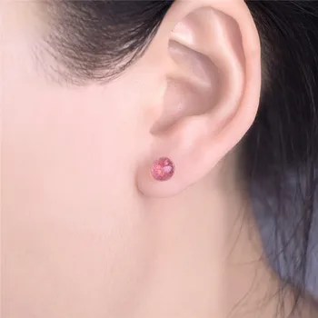 BOAKO S925 Pure Real Sterling Silver Crystal Stud Earrings for Women Pink Strawberry 6mm Beads Stone Earrings Fashion Jewelry Z3
BOAKO S925 Pure Real Sterling Silver Crystal Stud Earrings for Women Pink Strawberry 6mm Beads Stone Earrings Fashion Jewelry Z3