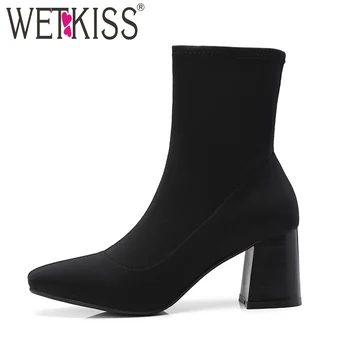 WETKISS New Stretch Boots Autumn Women Ankle Boots 2018 Pu Fashion Shoes Ladies High Heels Square Toe Thick Heels Footwear
WETKISS New Stretch Boots Autumn Women Ankle Boots 2018 Pu Fashion Shoes Ladies High Heels Square Toe Thick Heels Footwear
