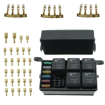 12-Slot Relay Box 6 Relays 6 Blade Fuses - Fuse Relay Box with fuse and 4pins 12V 40A relay for Automotive Marine and boat
12-Slot Relay Box 6 Relays 6 Blade Fuses - Fuse Relay Box with fuse and 4pins 12V 40A relay for Automotive Marine and boat