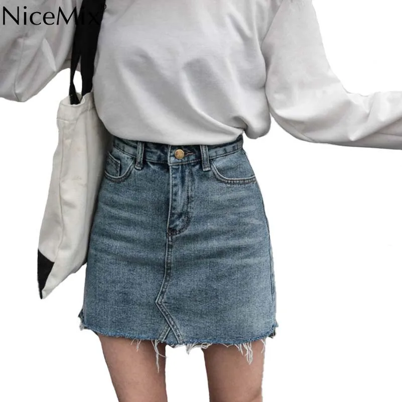 NiceMix 2019 Summer Casual Pencil Jeans Skirt Women Empire Jupe Irregular Denim Skirts Female Mini Vintage Skirt Saia Faldas
NiceMix 2019 Summer Casual Pencil Jeans Skirt Women Empire Jupe Irregular Denim Skirts Female Mini Vintage Skirt Saia Faldas