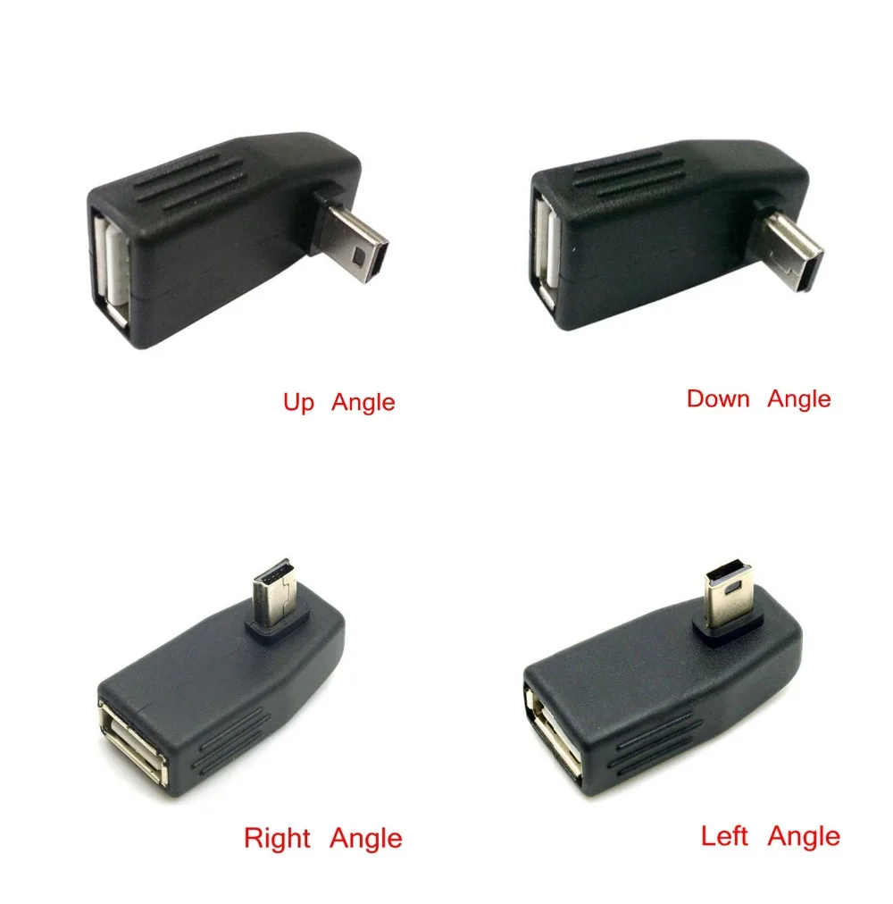 Mini USB 2.0 Up & Down & Left & Right Anlgled OTG USB Female to Mini 5P Male Adapter Connector 90D USB OTG HOST
Mini USB 2.0 Up & Down & Left & Right Anlgled OTG USB Female to Mini 5P Male Adapter Connector 90D USB OTG HOST