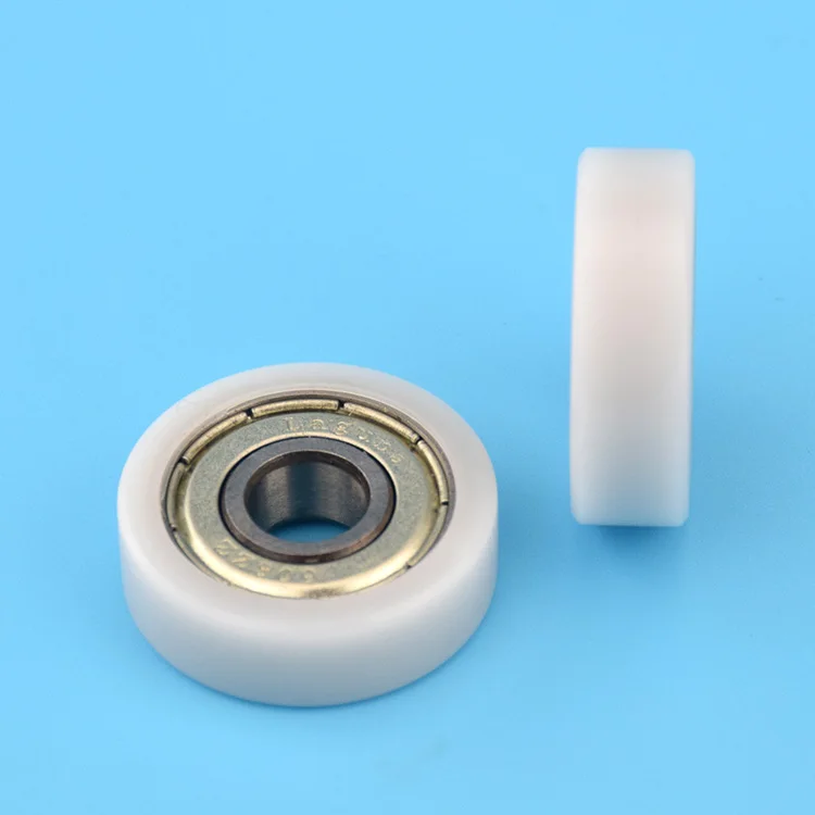 

1pcs delrin POM plastic coated flat edge wheel roller 8x26x8mm 608ZZ bearing for window drawer guide pulley rolling pulley