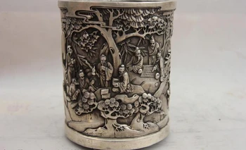 song voge gem S1540 China White Copper Silver Old people Landscape pencil vase Pen case brush pot
song voge gem S1540 China White Copper Silver Old people Landscape pencil vase Pen case brush pot