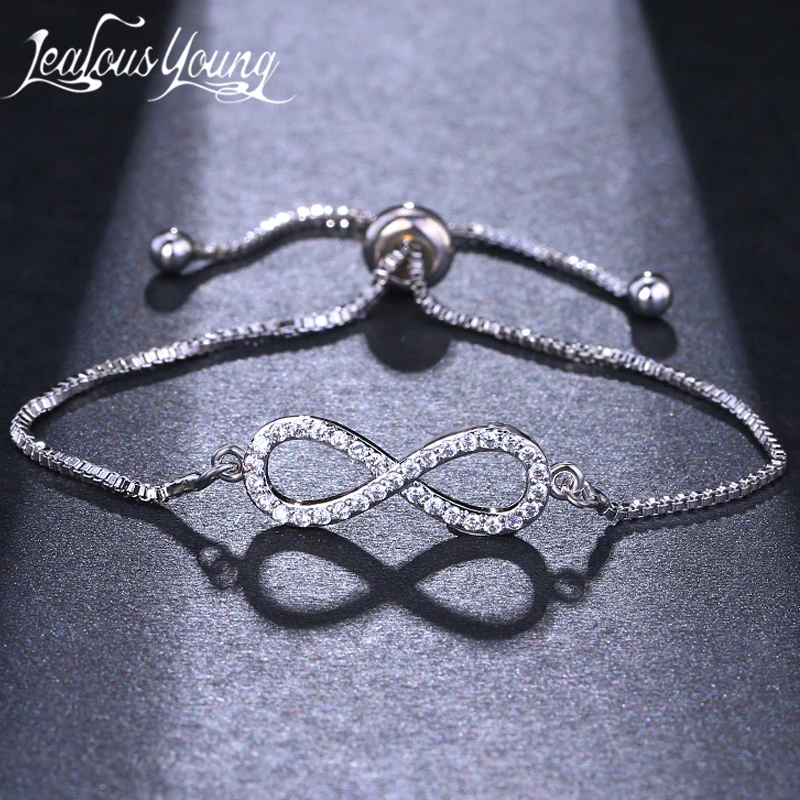 2019 Classic Infinity Adjustable Chain Bracelets for Women Inlay Zirconia Silver Color Friendship Bracelet Accessories Gifts
2019 Classic Infinity Adjustable Chain Bracelets for Women Inlay Zirconia Silver Color Friendship Bracelet Accessories Gifts