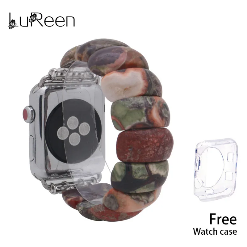 LuReen Agate Watchband Handmade Natural Stone Elastic Watch Bands iWatch Apple Watch Strap Bracelet Replacement Band 38mm/42mm
LuReen Agate Watchband Handmade Natural Stone Elastic Watch Bands iWatch Apple Watch Strap Bracelet Replacement Band 38mm/42mm