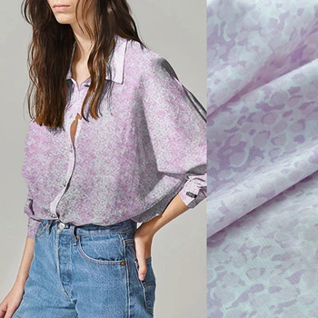 130CM Wide 12MM Pink Purple Print Silk Cotton Fabric for Dress Shirt Skirt Clothes C036
130CM Wide 12MM Pink Purple Print Silk Cotton Fabric for Dress Shirt Skirt Clothes C036